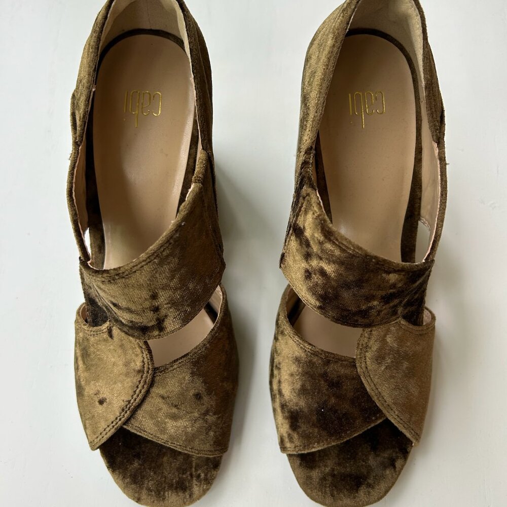 Cabi Velvet Block Heel Sandal, Size 9